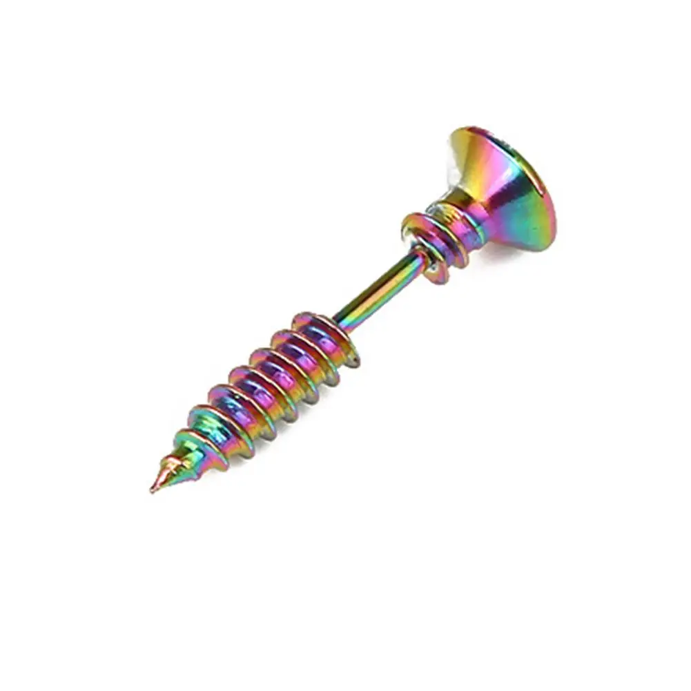 colorful DreamBell, унисекс, женские, мужские серьги, нержавеющая сталь, пирсинг, гвоздь, винт, серьги-гвоздики, панк, спираль, пирсинг, модные ювелирные изделия - Окраска металла: colorful