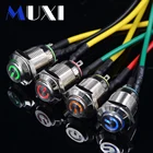 1 шт. 12 мм самосброс, высокая круглая Водонепроницаемая мгновенная металлическая кнопка из нержавеющей стали, красная, синяя, зеленая, желтая, белая