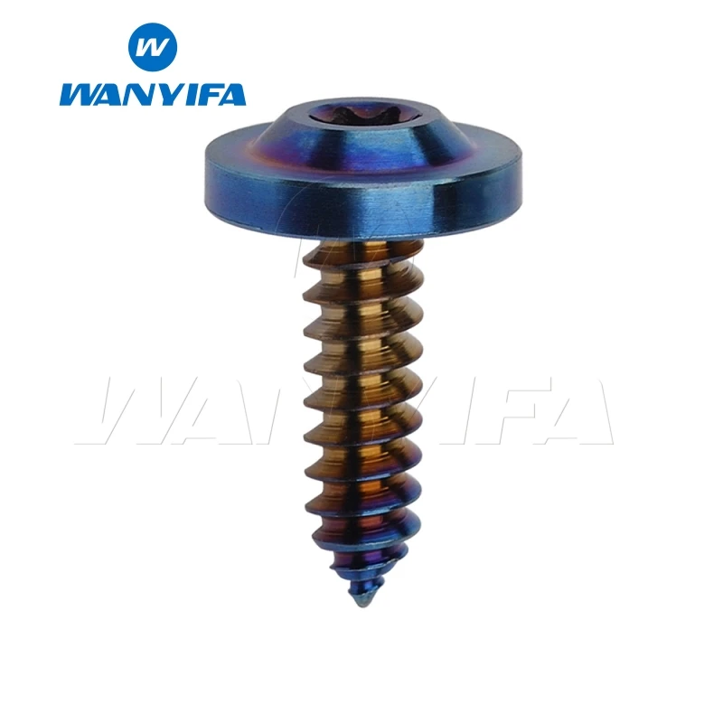 M5x17 Burn Blue Wanyifa M4x15mm M5x15 17 20 мм саморезная Фланцевая головка Винт С Титановым болтом для велосипеда тормозной части велосипеда - Цвет: M5x17 Burn Blue