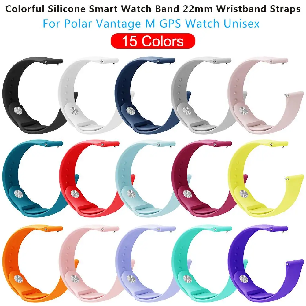High Quality Silicone Watch Band 22mm Replacement Wristband Straps For Polar Vantage M GPS Watch Smart Bracelet Accessories