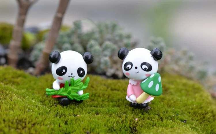 Dreamme 4 styles Naughty Panda 3.7cm PVC Cute Miniature Figurine Anime Action Figure Toys for Home Garden Decor DIY Accessories | Игрушки и