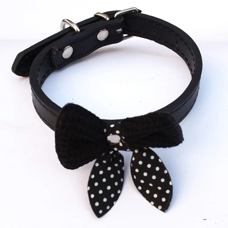 Ошейник для собак из искусственной кожи ошейник щенков с вязаным бантом ошейники