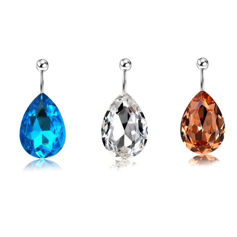 Серьги пупки женские с фианитами 16 г|navel piercing|piercing ombligoearring belly button |