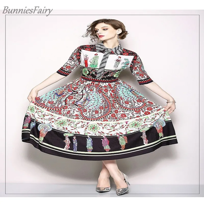 2018 Новое поступление летнее платье с отложным воротником и коротким рукавом