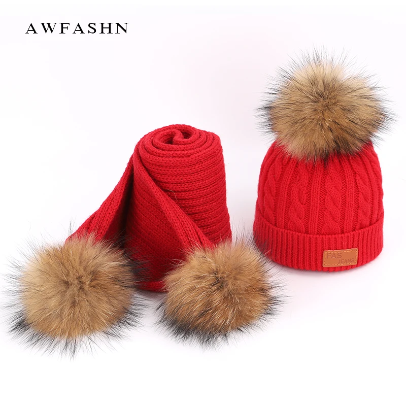 

Вязаная Шапка-бини с шарфом и помпоном для мальчиков и девочек