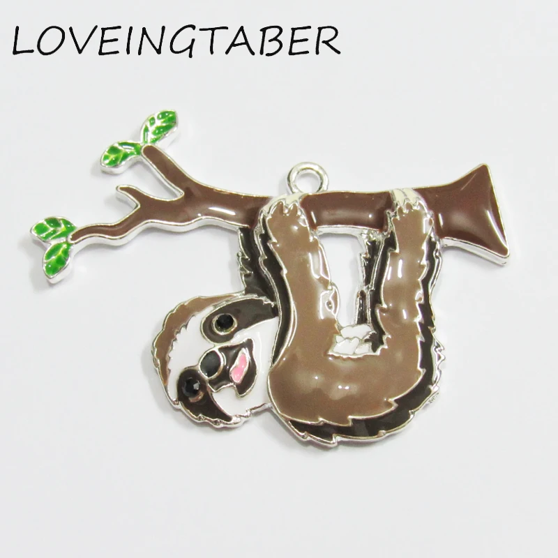 

Newest 10pcs/bag All Enamel With Zinc Alloy Lovely Sloth Pendants For Fashion Jewelry Making