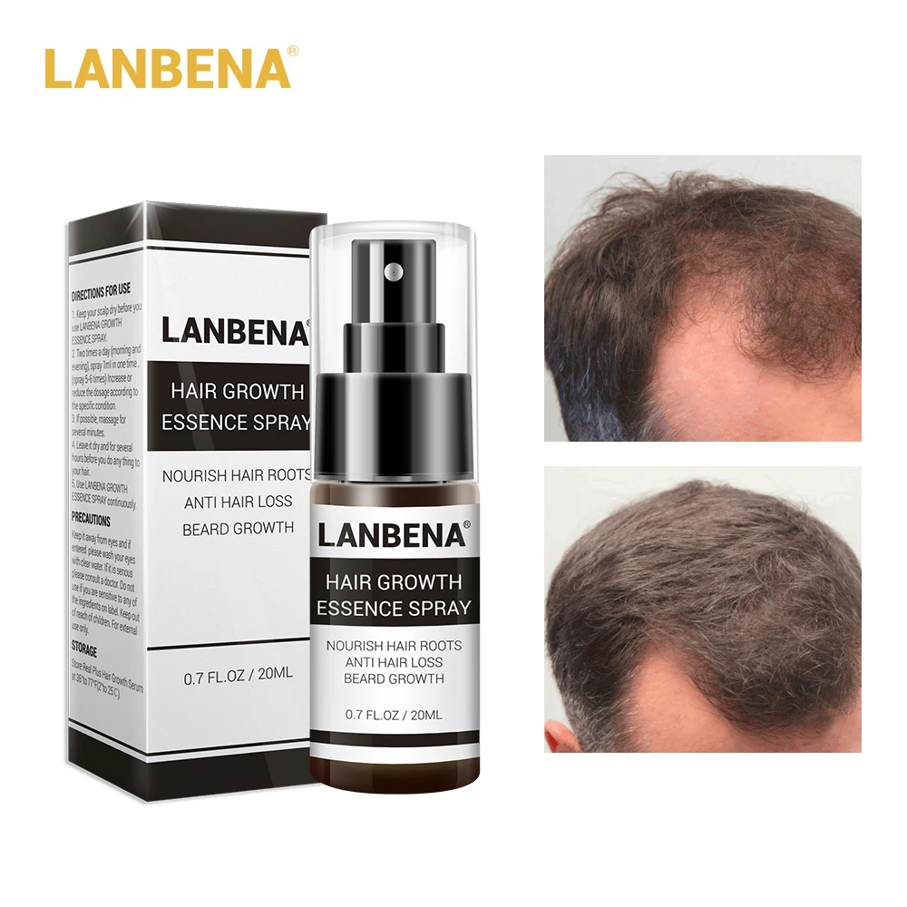 Быстрый мощный спрей для волос LANBENA + эссенция роста препятствующий облысению