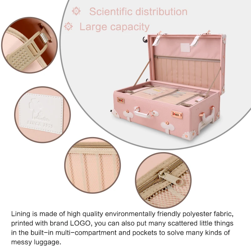 Лидер продаж набор винтажных чемоданов из искусственной кожи для девочек милый