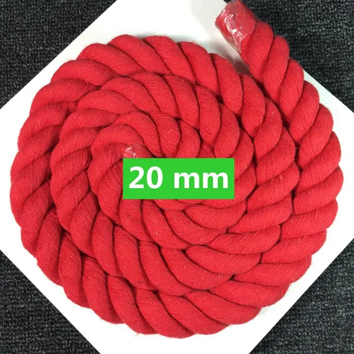 20 мм ручной работы diy аксессуары три нити, витая веревка Хлопок Веревка цветной декоративный дизайн твист толстый канат