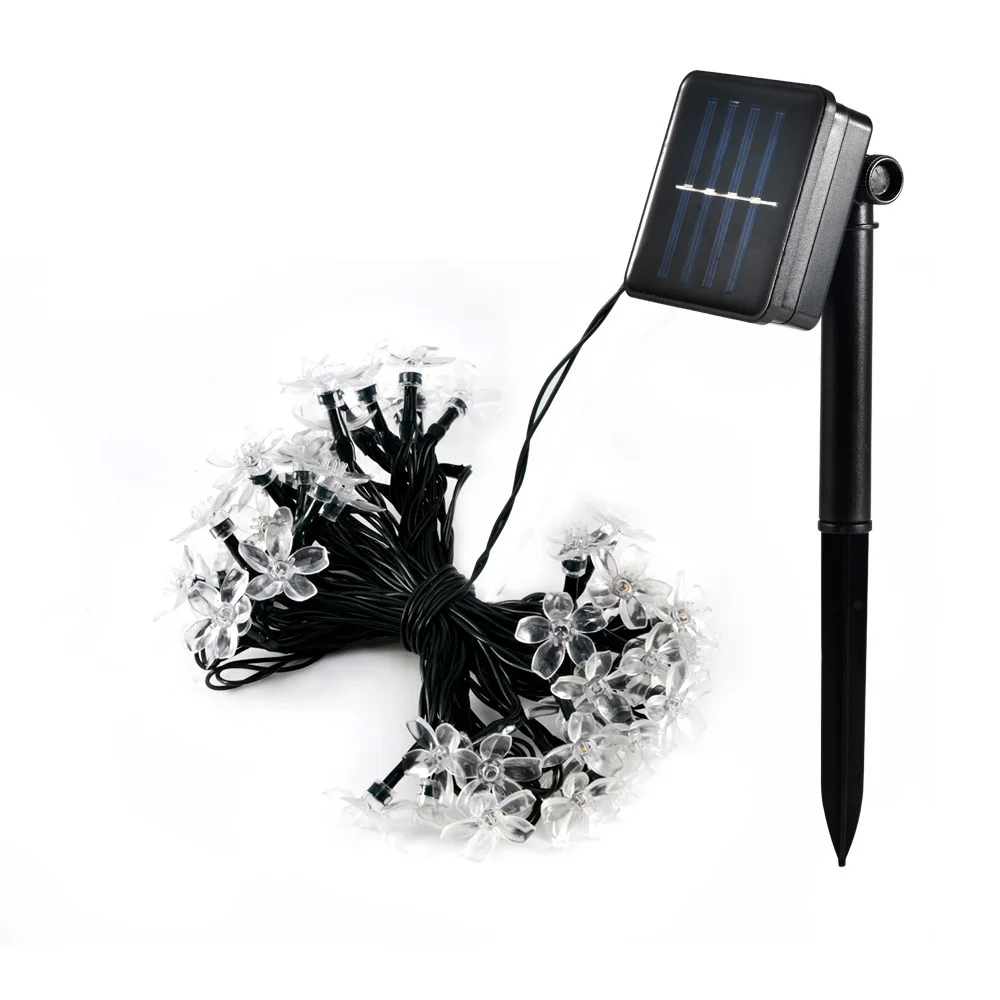 7 м Солнечная гирлянда 50 LED цветок свет праздник Открытый Водонепроницаемый
