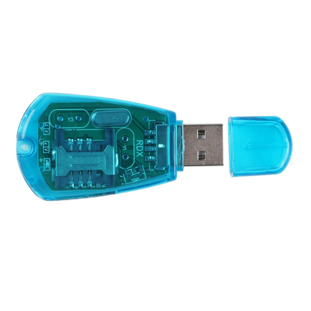Горячая распродажа! Синий USB сотовый телефон Стандартный считыватель SIM карт