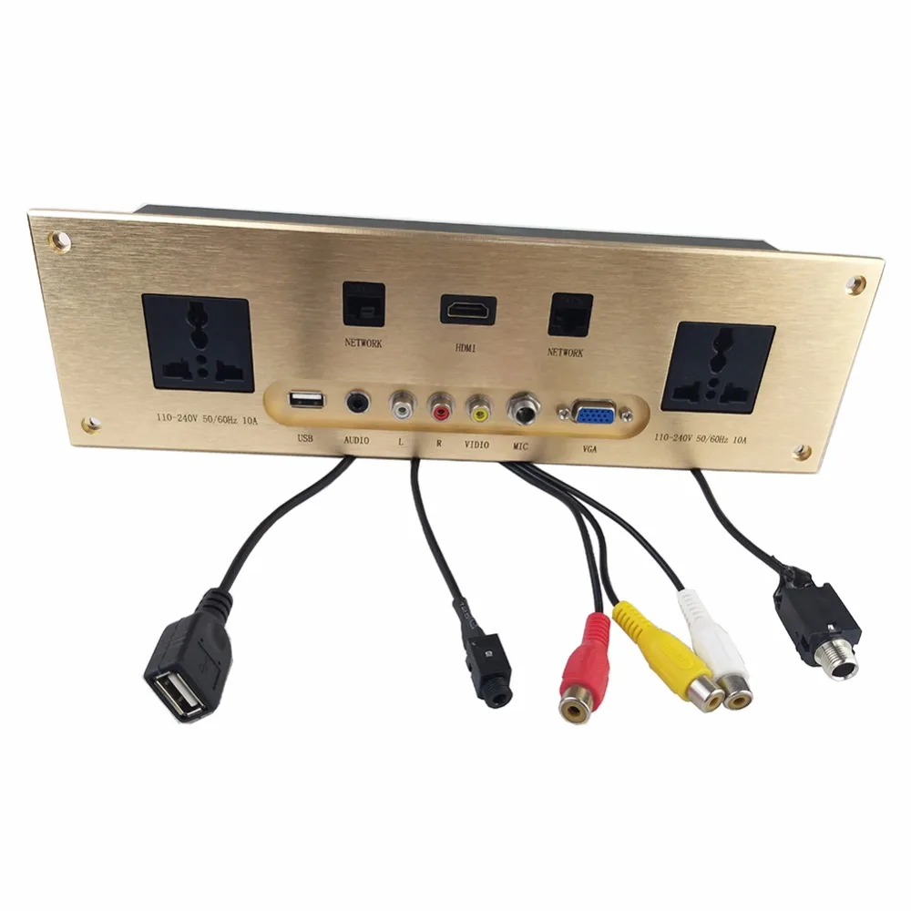 Настенная розетка \ HD HDMI видео аудио VGA Сеть RJ45 Информационная розетка панель/Мультимедийная домашняя гостиничная комната KTV настенная розетка TY-W01