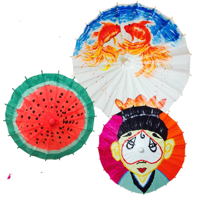 5 Size White Paper Parasol Wedding Party Photography Prop Umbrella 20cm/84cm Solid Color Perfect for DIY Painting material | Дом и сад