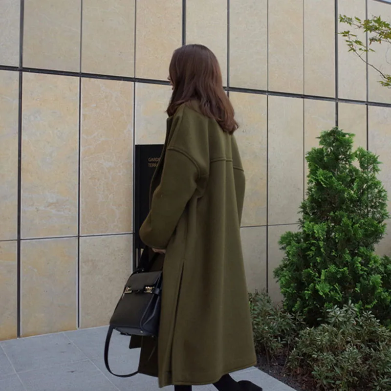 Лидер продаж женское длинное пальто хлопковое свободное осенне зимняя верхняя