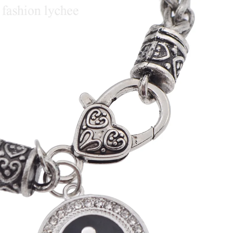Мужские и женские браслет с кристаллами lychee Semicolon серебряный модные ювелирные