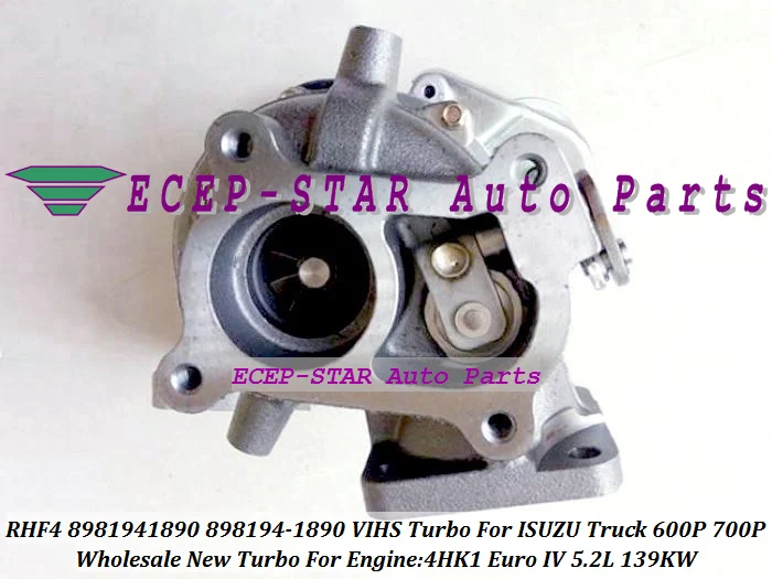 Турбокомпрессор RHF4 VIHS 8981941890 898194 1890 турбинный для ISUZU Truck P 600P двигатель 4HK1 Euro IV 700 л