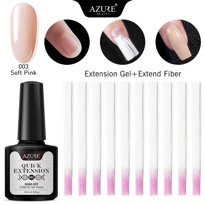 AZURE BEAUTY, 2 шт./лот, Расширенный УФ-гель для ногтей, набор, удлиняющий волокно, для нейл-арта, советы, наборы, впитывающий прозрачный УФ-гель для ногтей - Цвет: 3