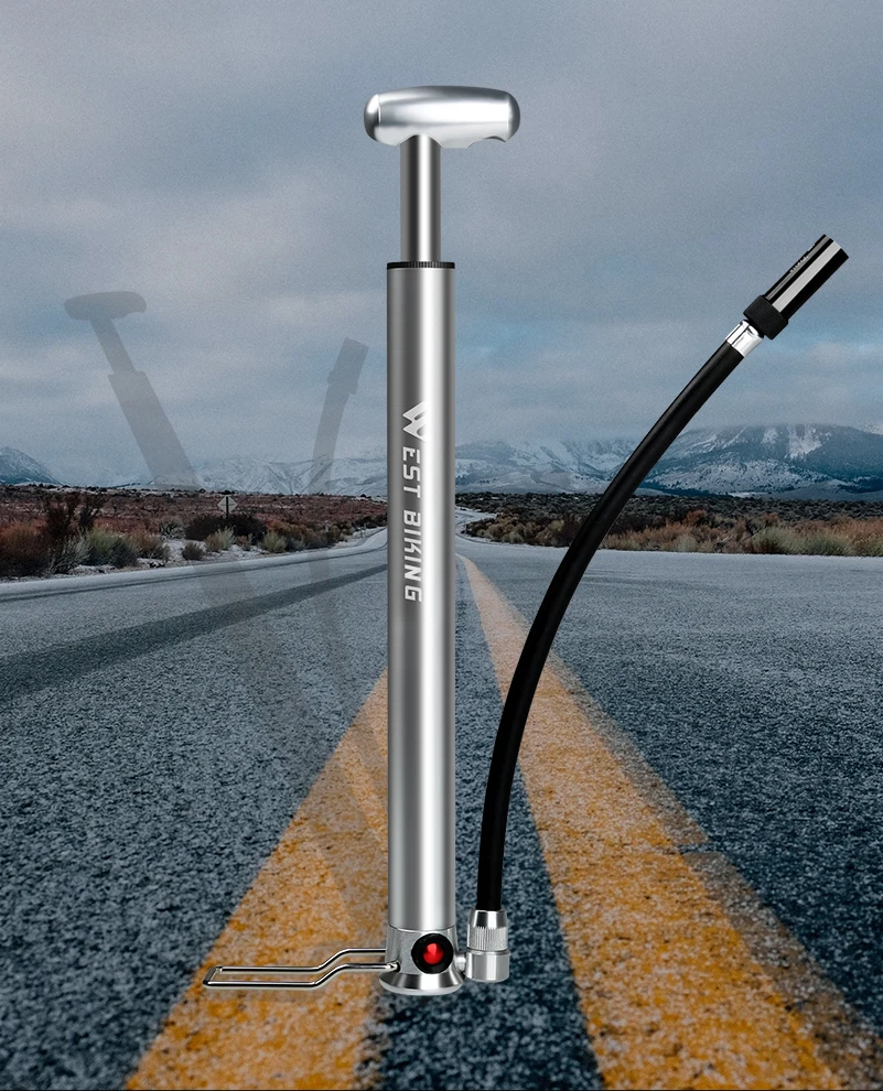 WEST BIKING ножной активированный напольный насос высокого давления 160PSI, велосипедный насос с клапаном Schrader Presta, насос для велосипедных шин