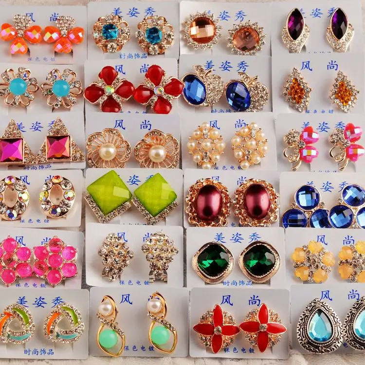 Женские серьги гвоздики с кристаллами 20 парт/лот|earring and necklace holders|jewelry namejewelry