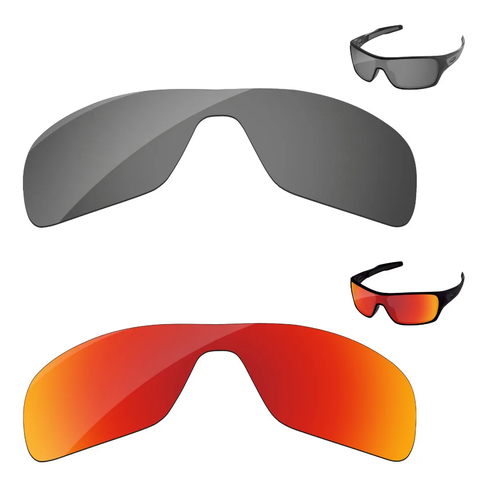 

Черный хром и огненный красный 2 шт. поляризованные Сменные линзы для турбинного ротора солнцезащитные очки оправа 100% UVA и UVB Защита