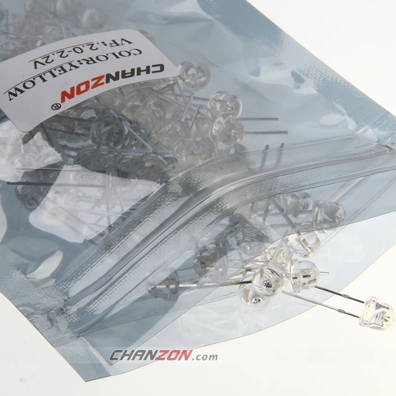 100 шт. 5 мм соломенная шляпа желтая прозрачная светодиодная Диодная