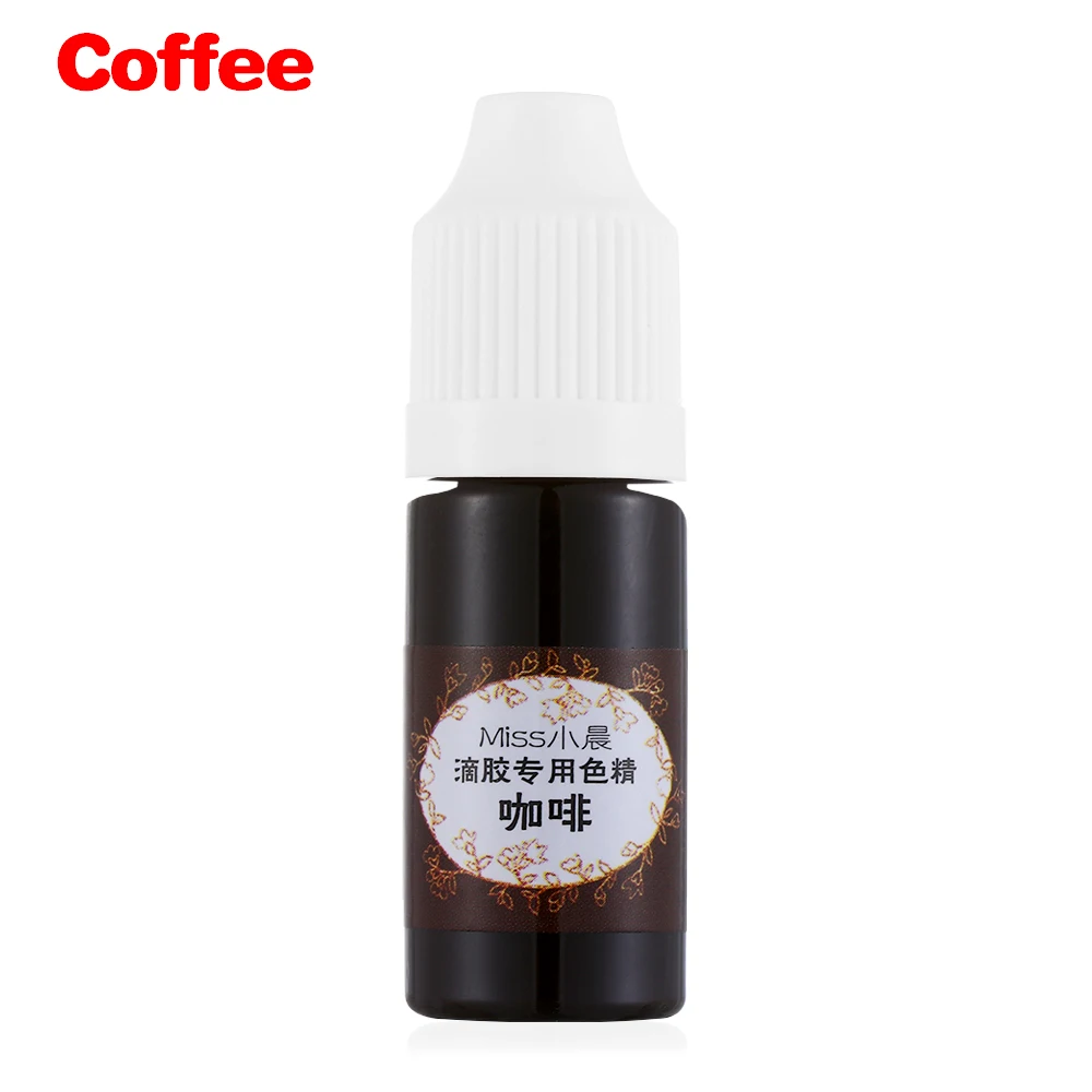 coffee 10 мл цветной жидкий полимерный пигментный краситель УФ-Смола Кристалл эпоксидная смола Сделай Сам Изготовление ювелирных изделий Аксессуары 24 цвета Прямая поставка - Цвет: coffee