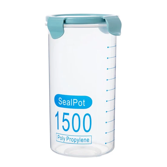 1500ML-Blue LIYIMENG прозрачная герметичная коробка влагостойкая кухонная коробка для хранения герметичная пластиковая контейнер для свежего горшка - Цвет: 1500ML-Blue