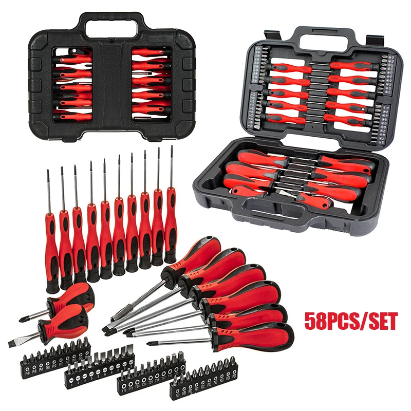 58 шт./компл. Набор отверток щелевой Torx PZ инструмент для ремонта DIY Fix ручной