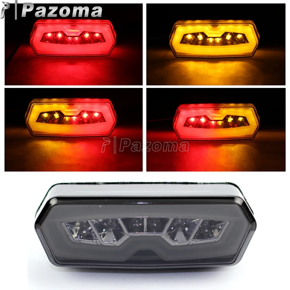 Светодиодный стоп светильник 2 в 1 для мотоцикла красный янтарный указатель