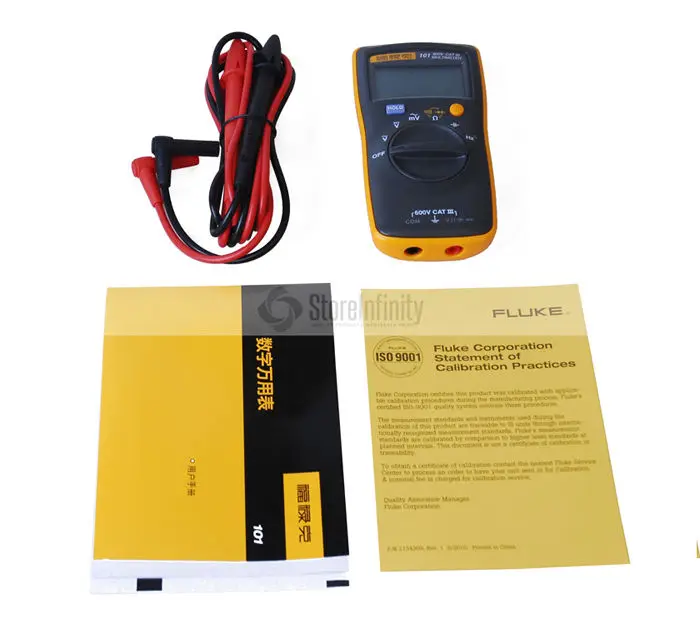 

New Fluke 101 Basic Palm-sized Mini Pocket auto range Digital Multimeter AC/DC Voltage Resistance Capacitance With Soft Case