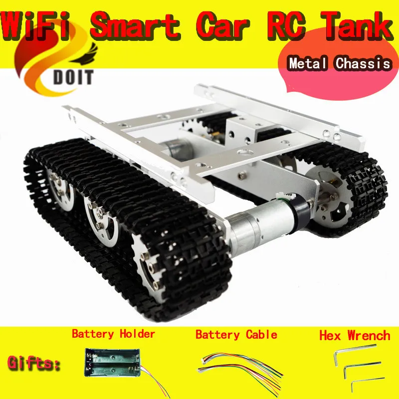 

Official DOIT RC Metal Tank Caterpillar Tractor Chassis Crawler Intelligent Robot Car Obstacle Avoidance DIY RC Toy Remote