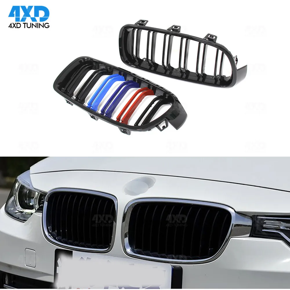 ABS пластик яркий черный 3 цвета Передняя ножная решетка Racing M LOOK для BMW F30 передний