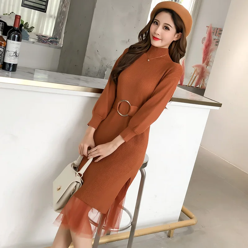 2019 Новые Модные Женская взрослая одежда Кружева осенние и зимние Высокий