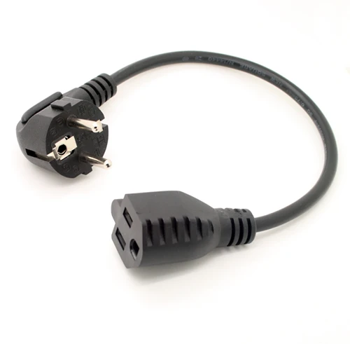 Europe male to US 3pin female Eu 5 15R power adapter 1ft|power for europe|adapter minisdpower transformer |