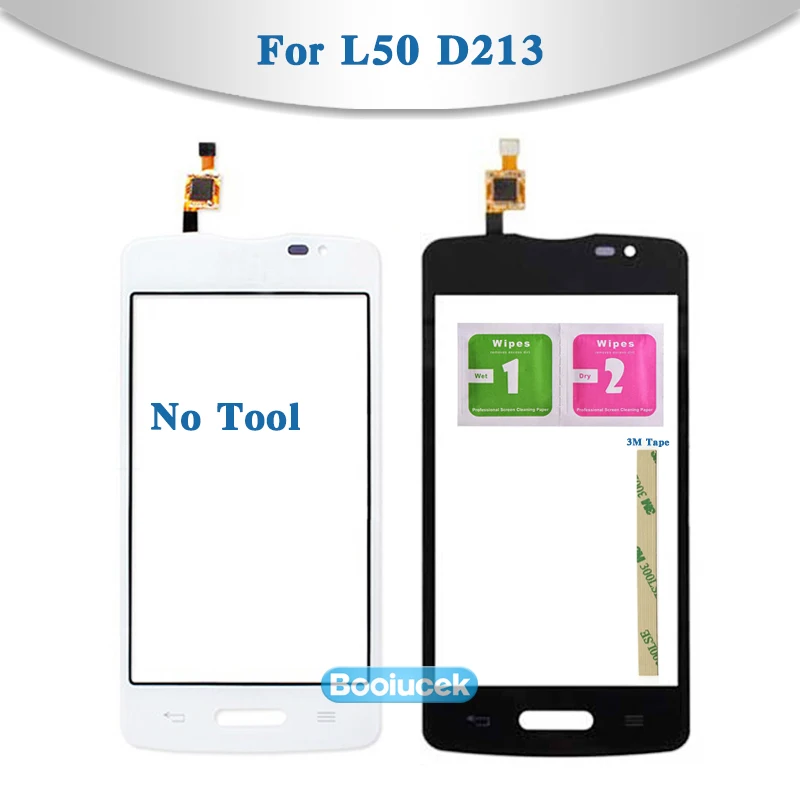 

High Quality 4.0" For LG L50 D213 and L50 D227 Touch Screen Digitizer Sensor Outer Glass Lens Panel Black White+Tracking