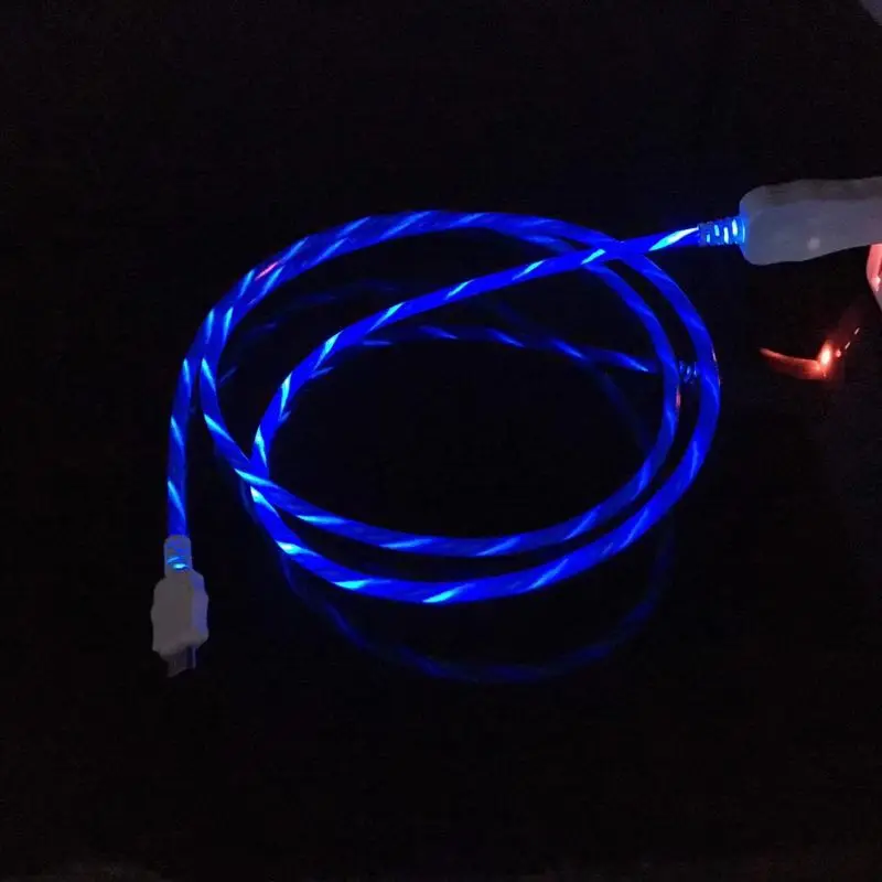 

100 шт./лот светодиодный Видимый мигающий usb-кабель для зарядки, 1 м, 3 фута, кабель для синхронизации данных, Тип C, для Samsung S8 S7 S6