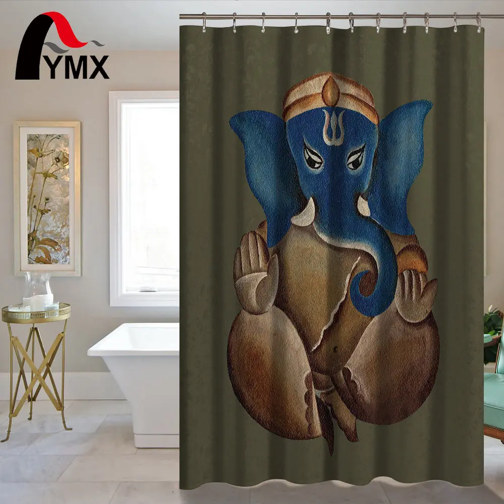 3D Индийский Слон Печатный дизайн водонепроницаемый Душ шторка для ванной