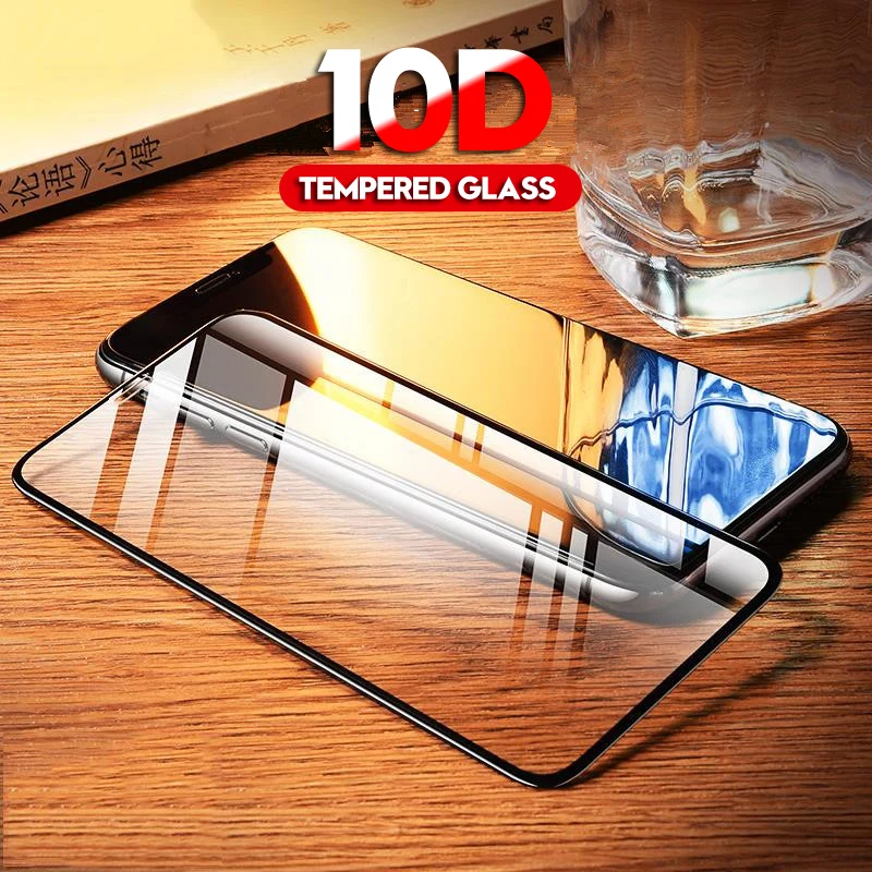 QINUO 10D прозрачная защитная пленка для iPhone X Max XR закаленное стекло 6 6S 7 8 Plus защита от