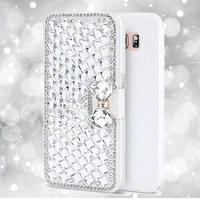 luxury bling diamond flip leather case for samsung galaxy s10 plus s10e s9 s8 plus s7 edge note 9 note 8 case wallet cover shell