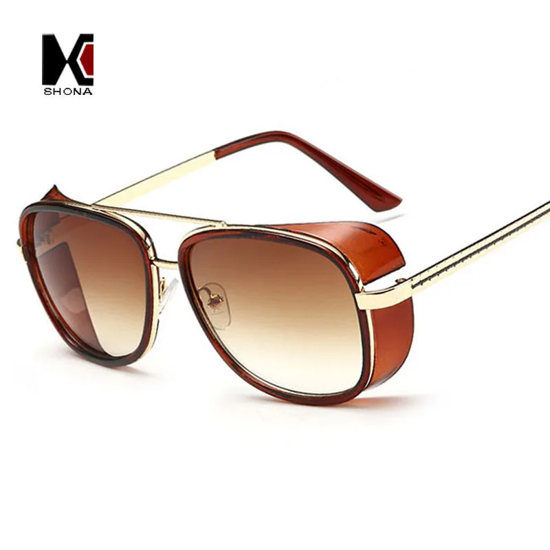 Мужские и женские квадратные очки SHAUNA недорогие солнцезащитные в стиле Железный
