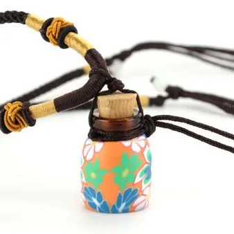 Красивое Ожерелье из глины Fimo 2 мл с бутылочкой эфирного масла стеклянное