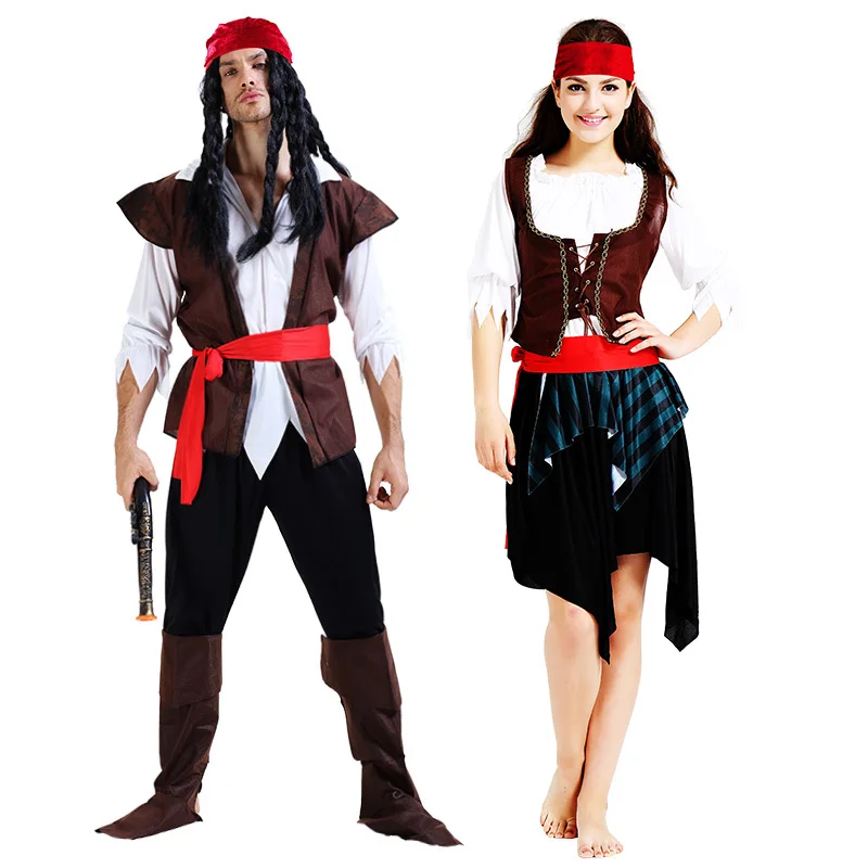 Captain jack костюм Джека Воробья взрослые мужчины Женщины Пираты Карибского моря