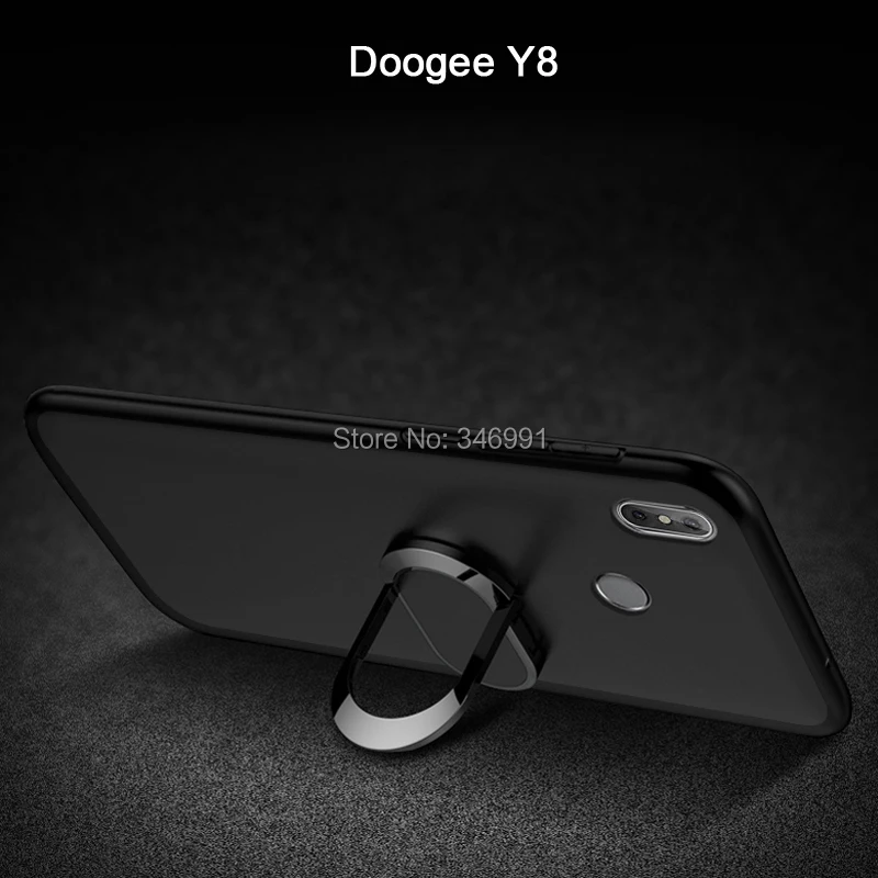 Doogee Y8 чехол для телефона Doogee Y8 чехол Роскошный 6,08 дюймов мягкий черный силиконовый магнитный автомобильный держатель кольцо Coque Для Doogee Y8 чехол s