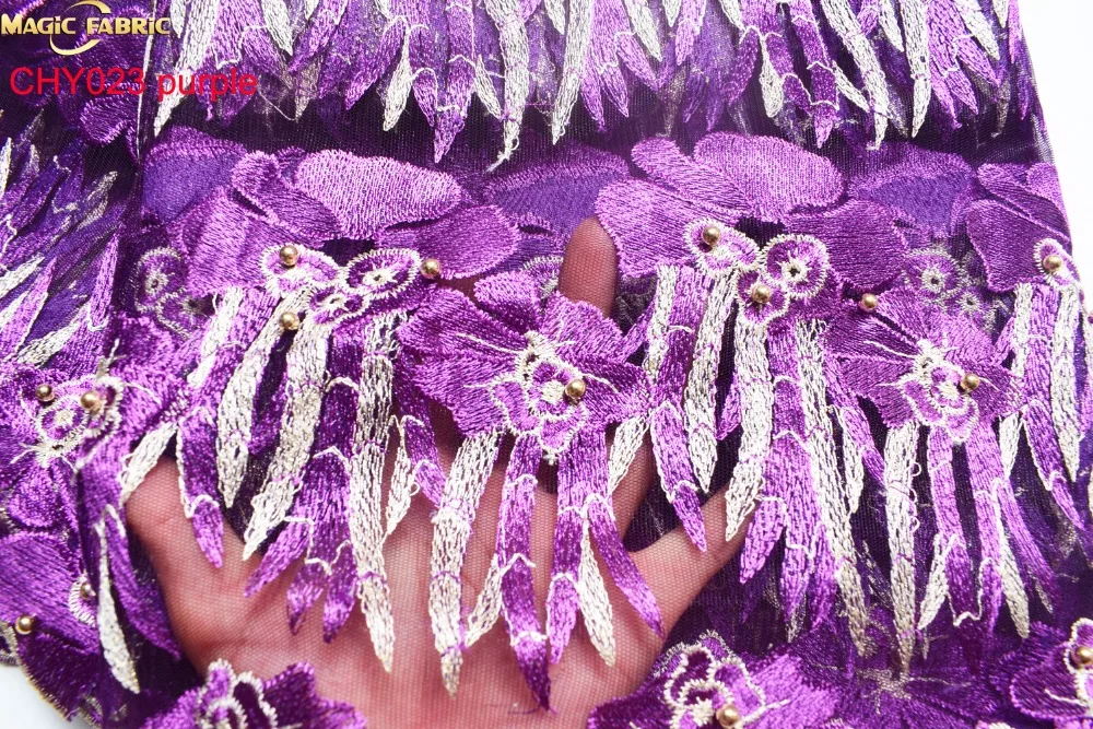 

Wholesale french lace fabric with beads 2017 latest nigerian lace fabrics african Bridal Lace Fabric CHY023