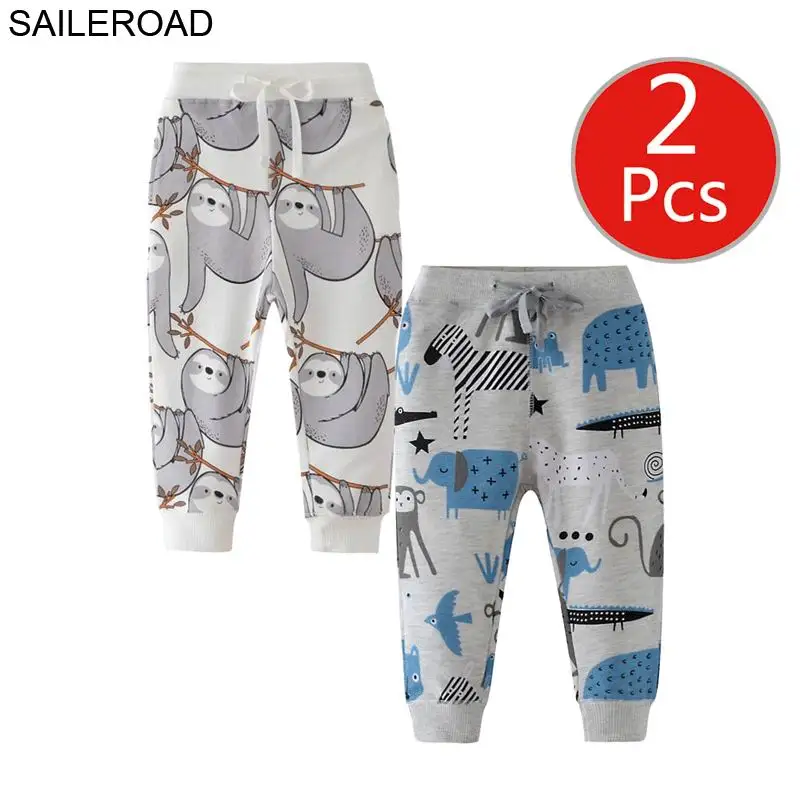 SAILEROAD 2 шт. Детские спортивные штаны Детские повседневные спортивные брюки Автомобиль Автомобиль Детские брюки Брюки для мальчиков Полные брюки Детские брюки - Цвет: 7040 7069 same photo