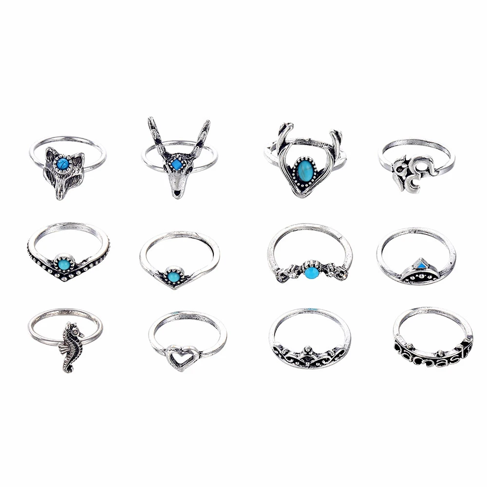 Женское Винтажное кольцо в богемном стиле набор колец средней длины с