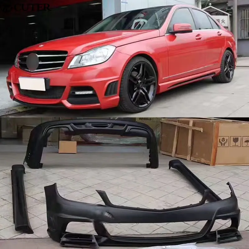 W204 C200 C300 комплект кузова автомобиля FRP неокрашенные передние бамперы задние