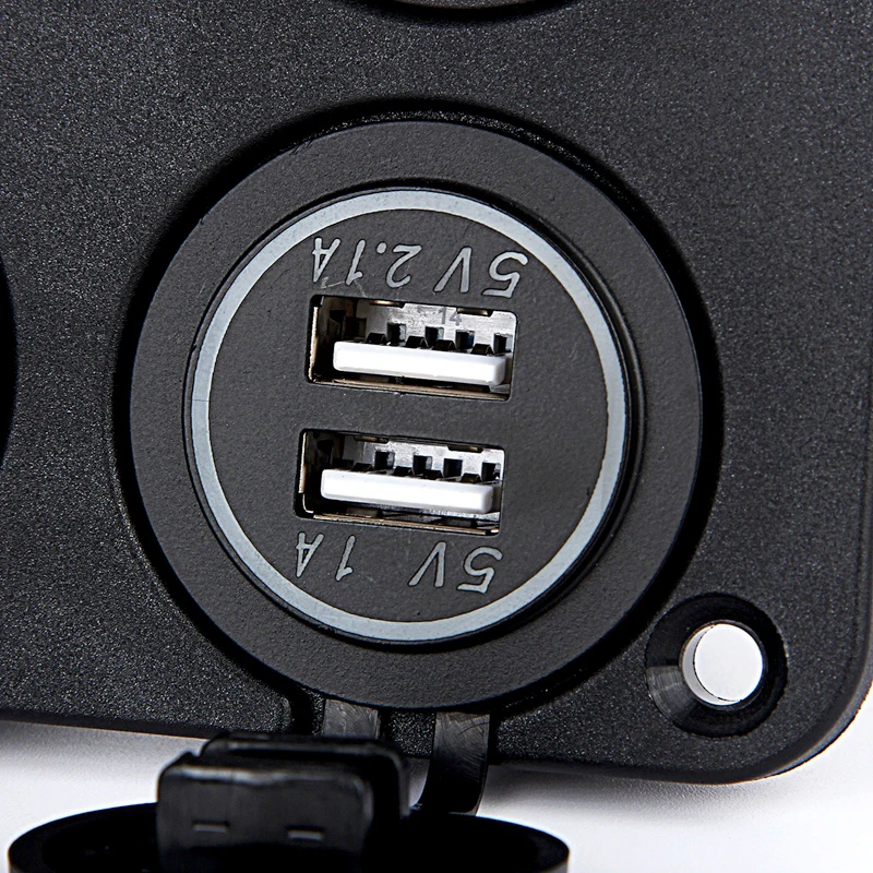 4 в 1 Dual USB зарядное устройство кулисный переключатель прикуривателя измеритель