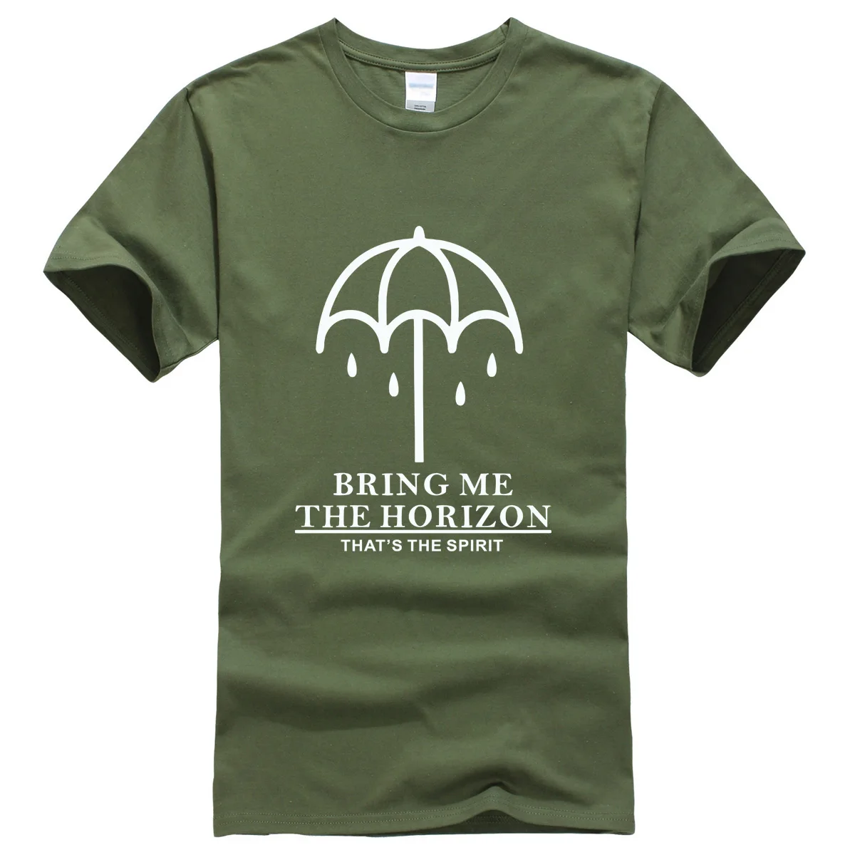 BRING ME THE HORIZON Camisetas, модные футболки с коротким рукавом, Мужская брендовая одежда с принтом для фитнеса, ММА, хип-хоп футболка, Homme - Цвет: dark green