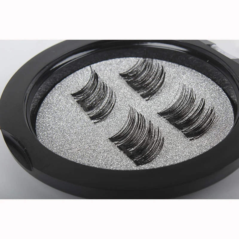 4pcs/Pair 3D Magnetic Eyelash No Glue Reusable Double Eyelashes Extension Natural Maquiagem Long Eye Lashes | Красота и здоровье